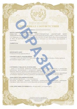 Образец Сертификат СТО 01.064.00220722.2-2020 Саров Сертификат СТО 01.064.00220722.2-2020 